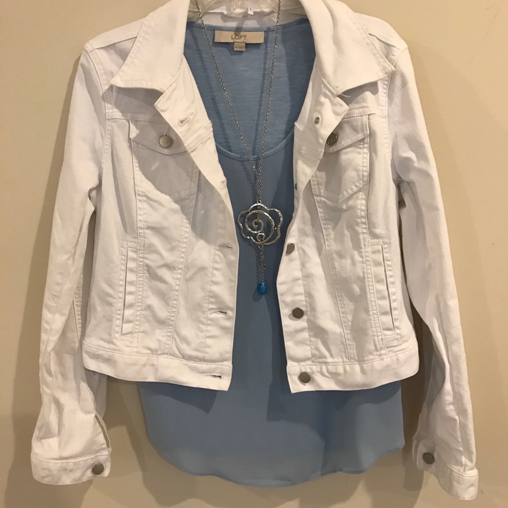 LOFT Jean jacket, white, size M